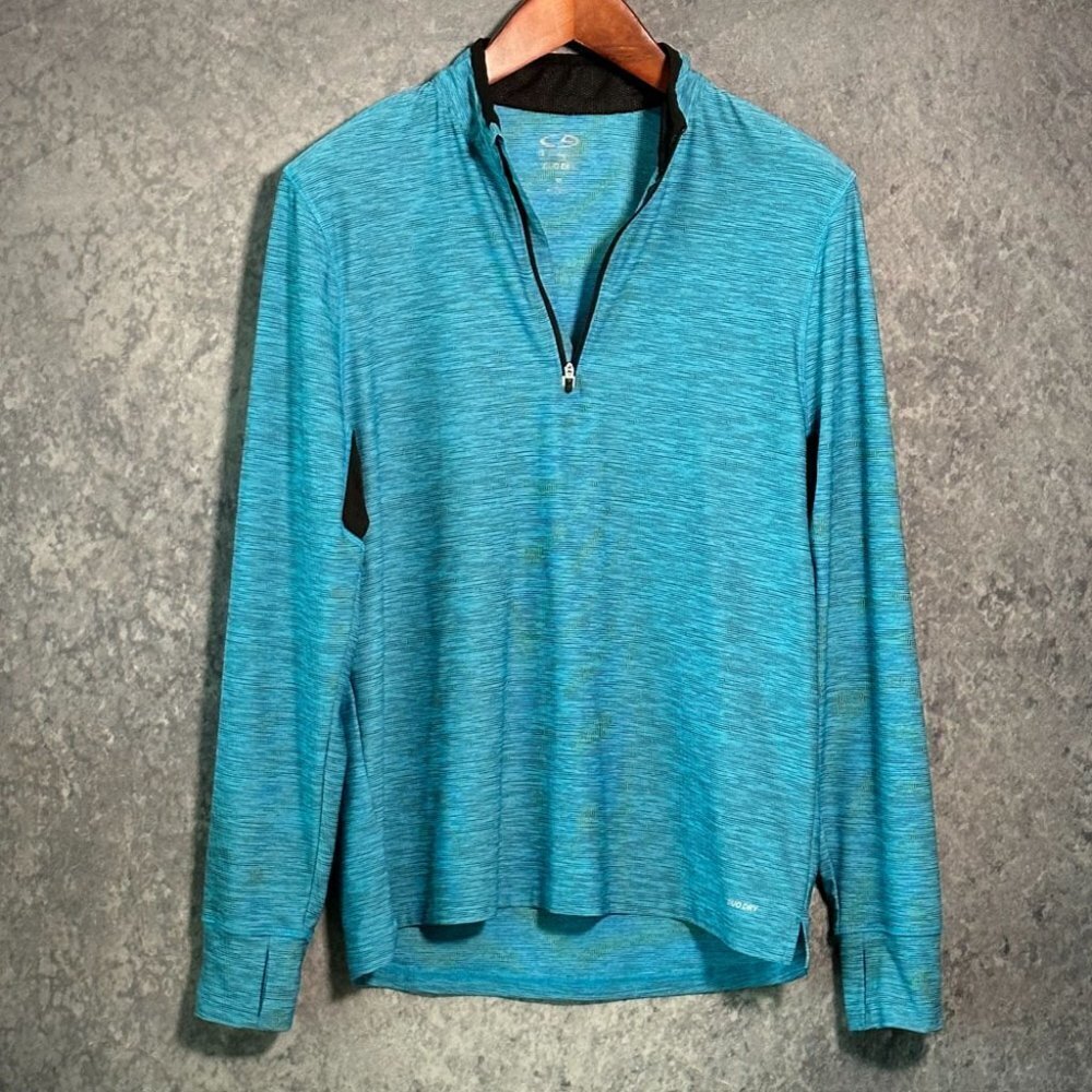 Champion Duo Dry Quarter Zip Jacket, Aqua, Men's M